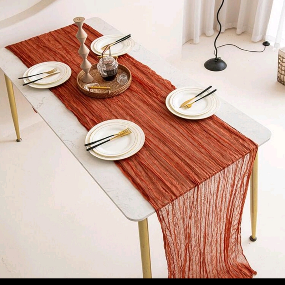 Burnt orange Table runners, different lengths